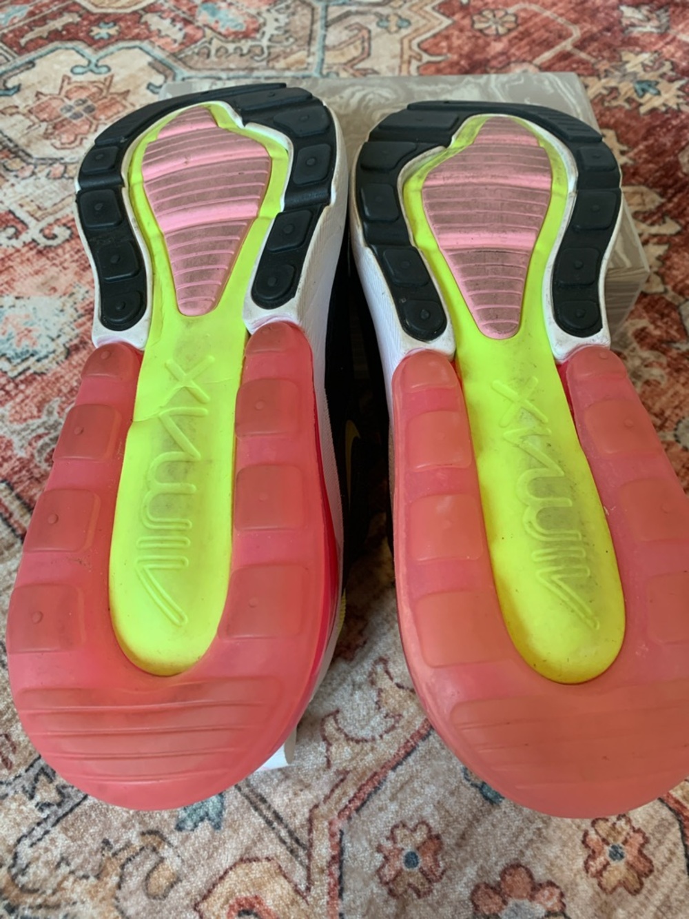 Nike Women's Black Running Sneakers with Pink & Neon Yellow Highlights - Picture 5 of 6